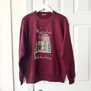 Vintage Jerzees Burgundy 1997 Winterfest Historic Hollidaysburg Sweatshirt Read